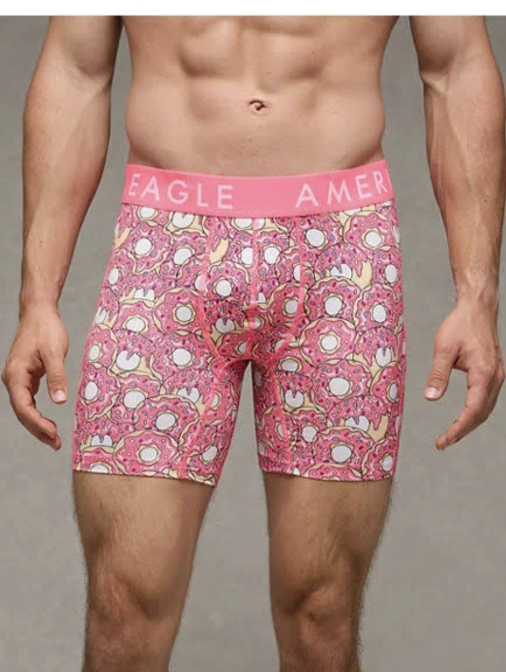 American Eagle FLEX Boxer Briefs Medium Pink Donut Print NWOT